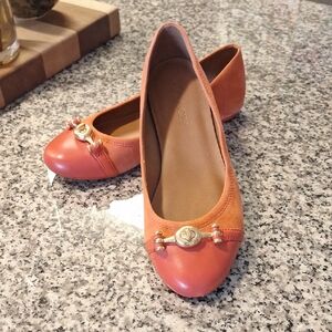 Coach Orange Flats with Gold Accents 7.5B